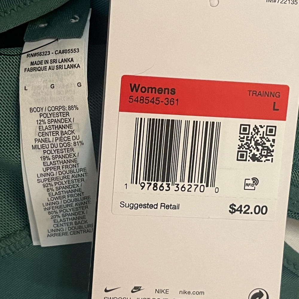 Nike Women's Large Victory Shape Green/White High Support Sports Bra NEW W TAGS - Picture 3 of 6